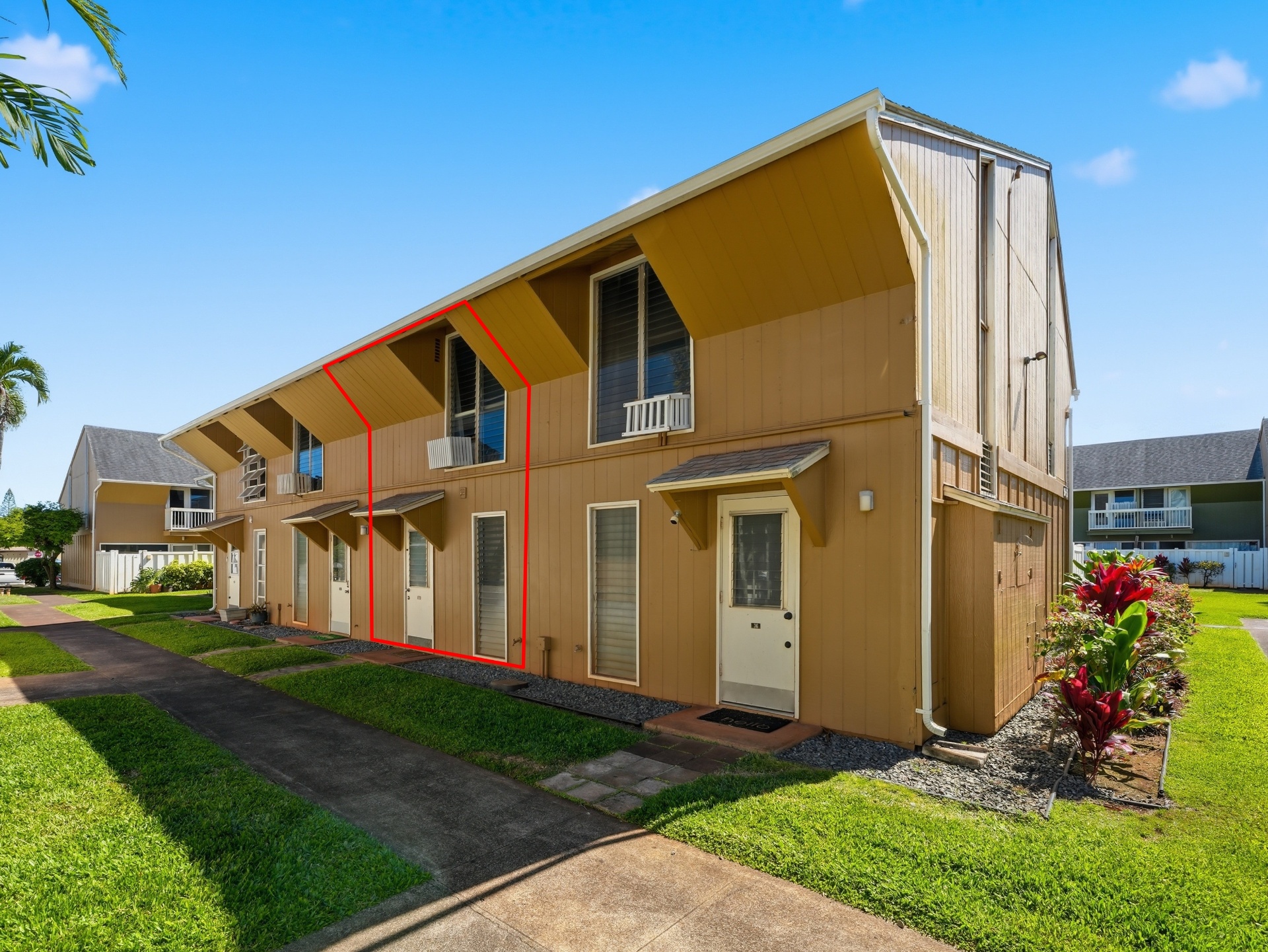 Exterior of building with unit 34 highlighted